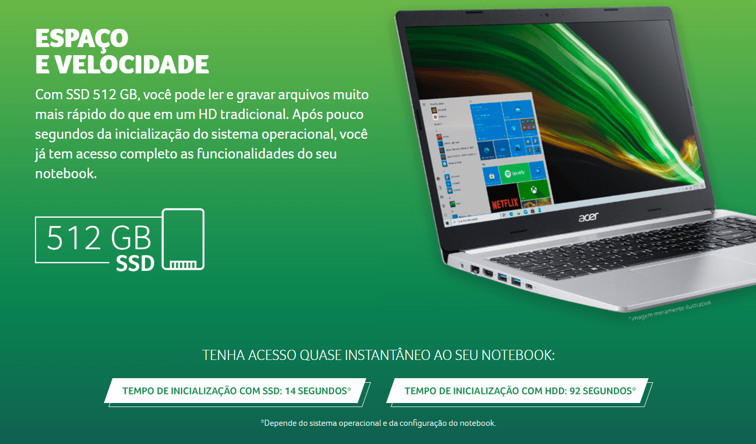 Notebook Acer Aspire 5, Intel® Core i5-10210U, Tela 15.6 Full HD, 8GB 512GB SSD, Windows 10, Prata - A515-54G-55MD